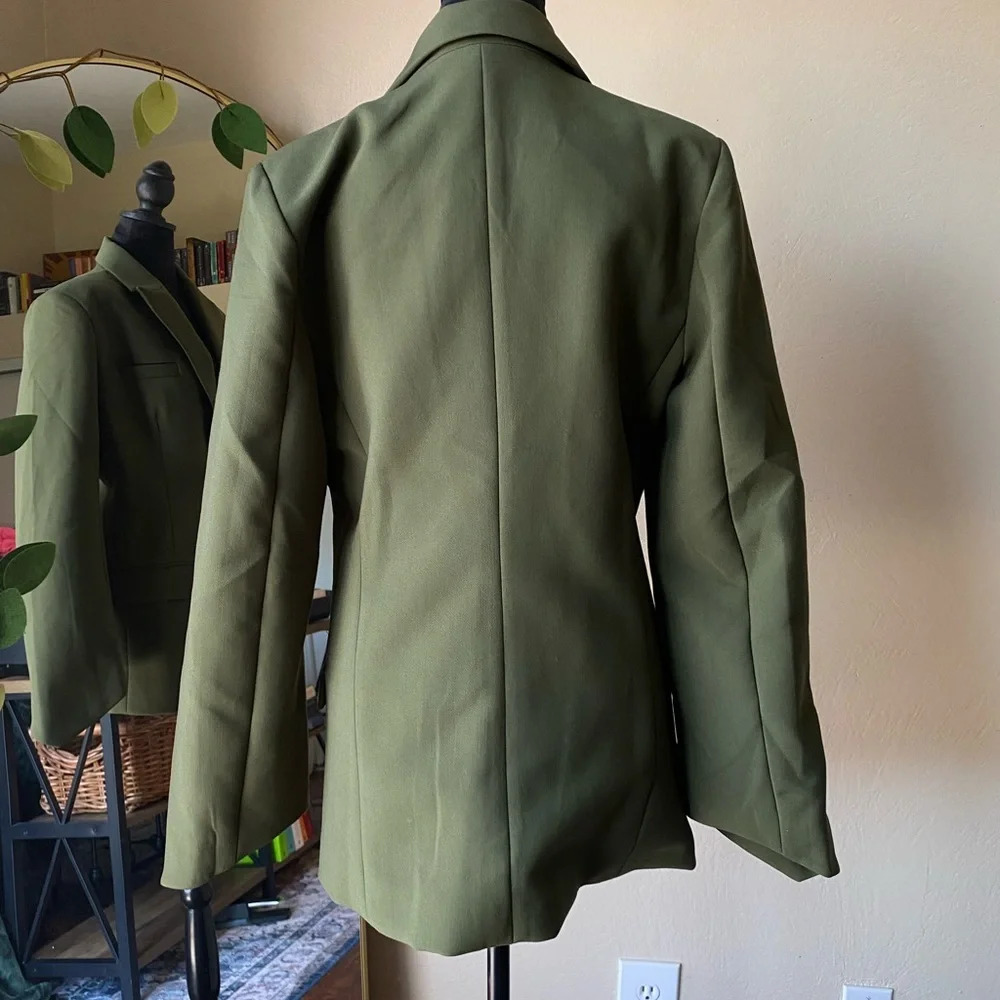 Oddmuse green og blazer size small green jacket assymetrical sleeve hem